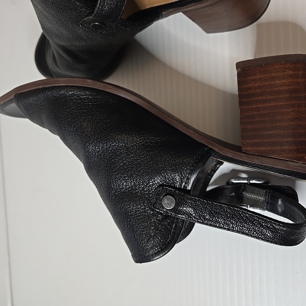 Franco Sarto peeptoe slingback‎ black heels 7 - Picture 6 of 10